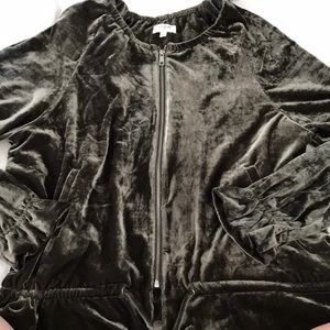 Velvet Bomber jacket. Olive green.